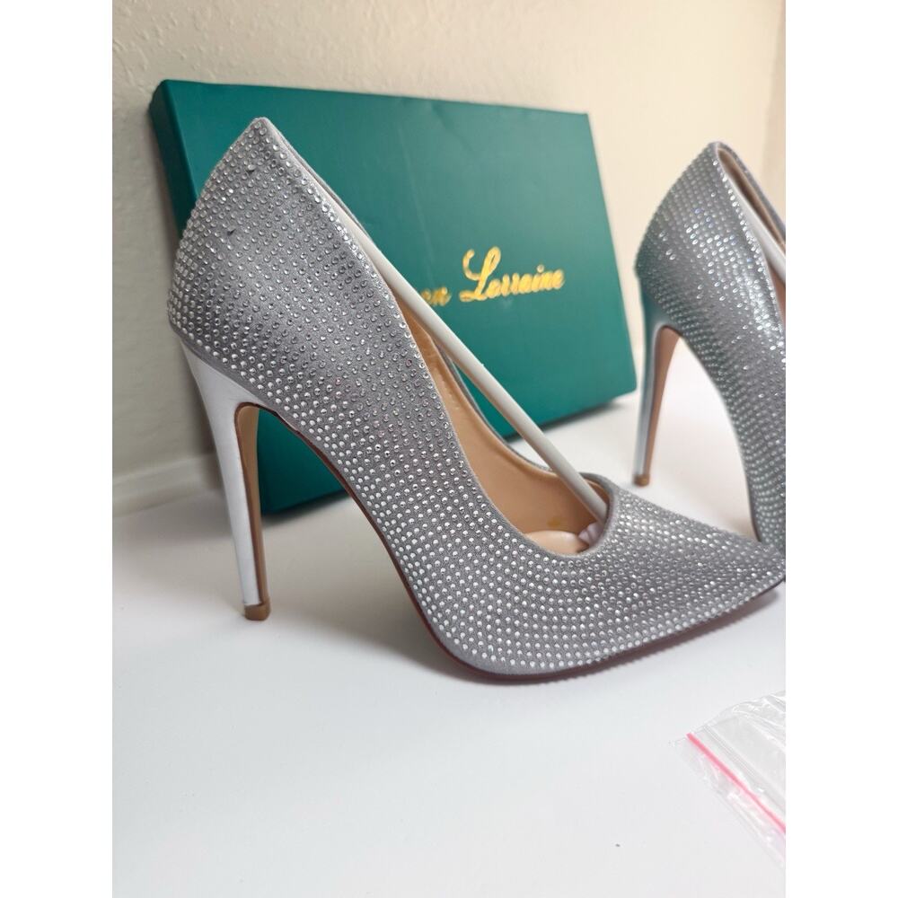 Lauren Lorraine Dori Rhinestone Pointed Toe High Heel Stiletto Formal 6.5 - Picture 2 of 6